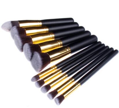 10pcs Kabuki Style Vegan Makeup Brush Set - Metal 10pcs Kabuki Style Vegan Makeup Brush Set - Metal