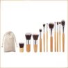 11 Bamboo Handle Makeup Brush Set - Mixed
