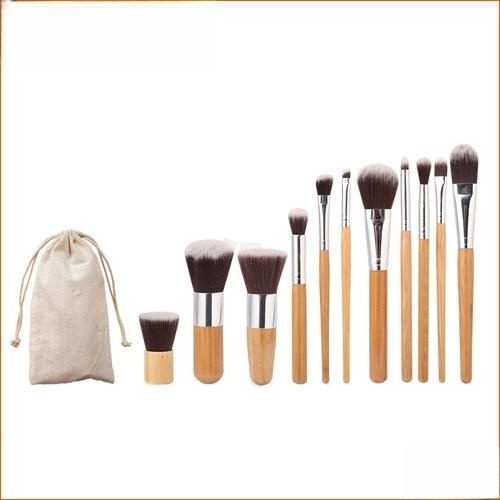 11 Bamboo Handle Makeup Brush Set - Mixed 11 Bamboo Handle Makeup Brush Set - Mixed