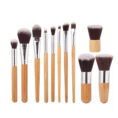 11 Bamboo Handles Makeup Brush Set With Sack - Mixed