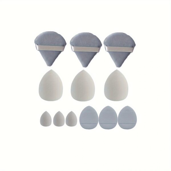 12PCs Makeup Sponge Dry Wet Use Face Powder - Mixed