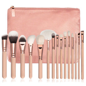 15 Makeup Brush With Bag Rose Gold Makeup Brush - Mixed