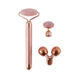 3 In 1 Vibrating Facial Jade Roller Set Rose - Mixed