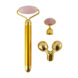 3 In 1 Vibrating Facial Jade Roller Set Rose - Mixed
