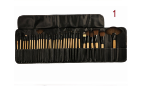 32 black wood color rayon makeup brush - Mixed