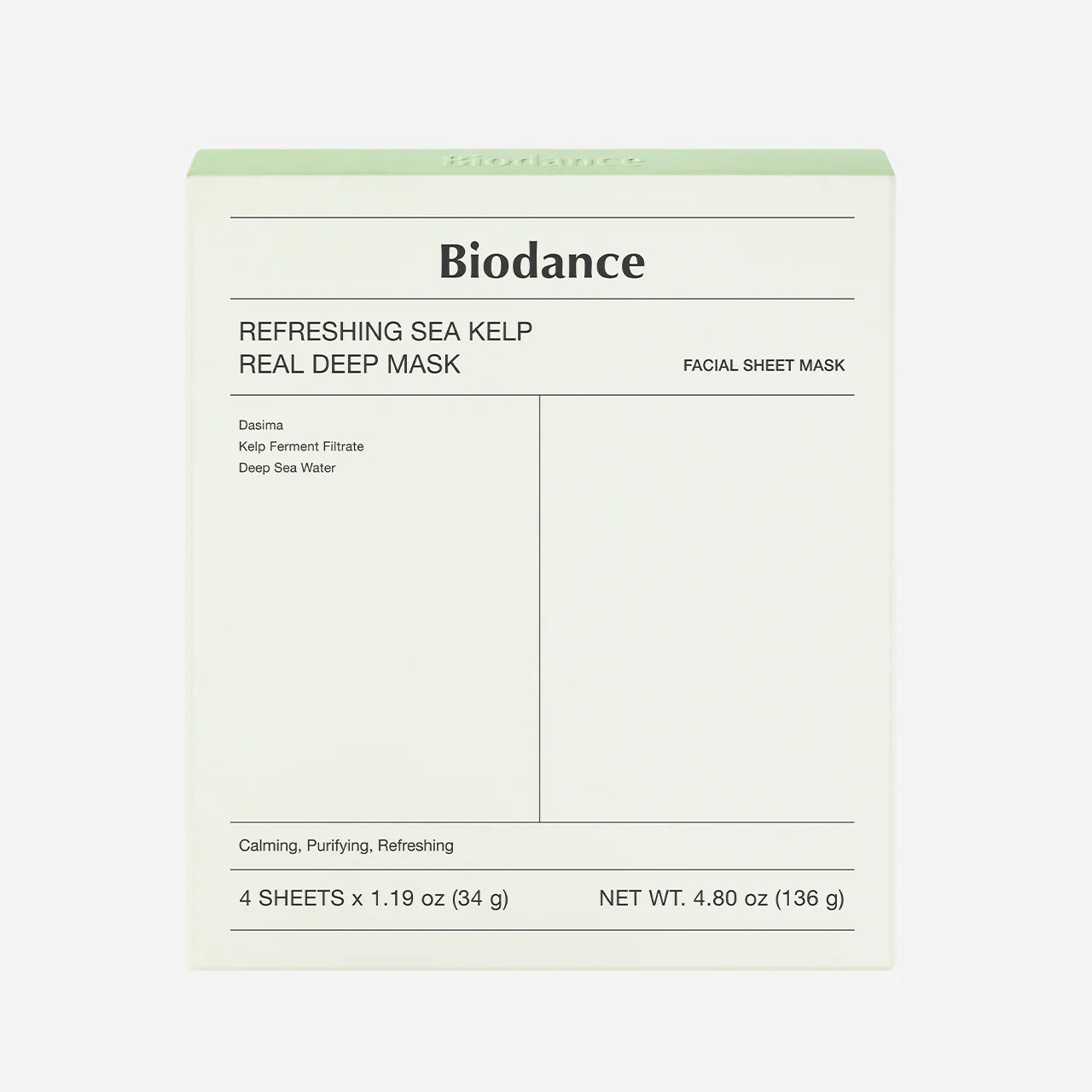 Biodance Refreshing Sea Kelp Real Deep Mask 4PCs - 4 Pc Biodance Refreshing Sea Kelp Real Deep Mask 4PCs - 4 Pc