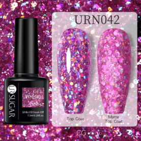 Black White Red Glitter Color Gel Nail Polish - Mixed