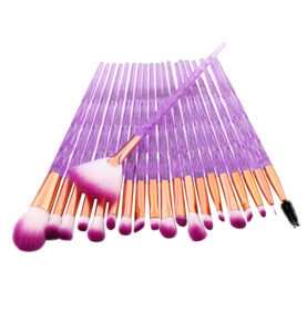 Diamond Colorful Beauty Makeup Brush Utensils - Clear