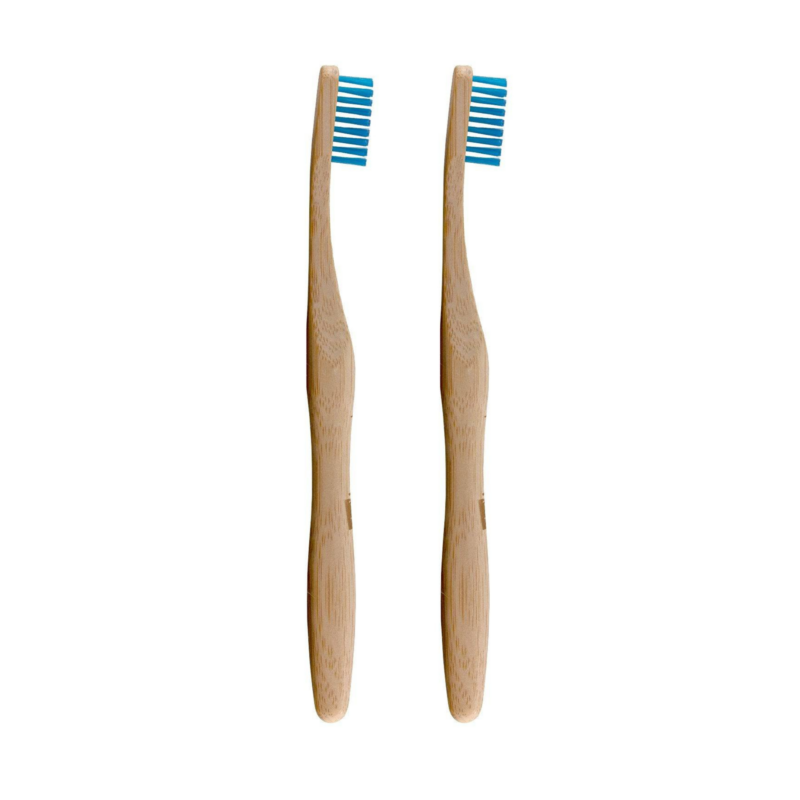 Dr Botanicals Bamboo Toothbrush Blue Twin Value - Plastic