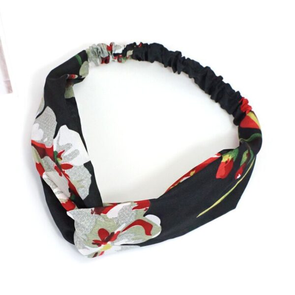 Flower elastic silk hair band - Black Flower elastic silk hair band - Cloth.