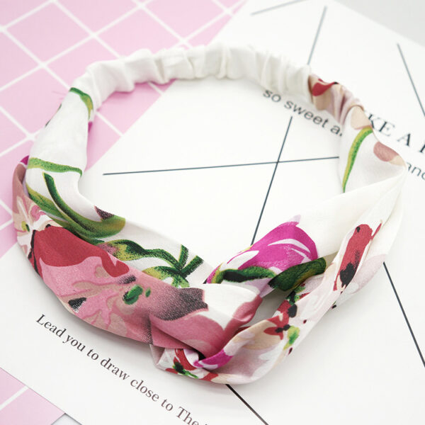 Flower elastic silk hair band - Black Flower elastic silk hair band - Cloth.