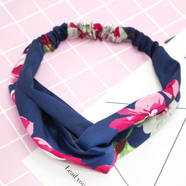 Flower elastic silk hair band - Black Flower elastic silk hair band - Cloth.