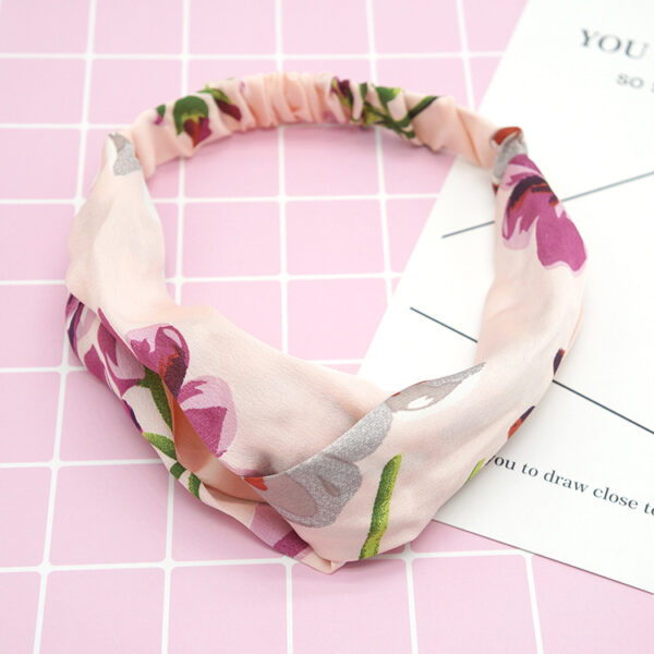 Flower elastic silk hair band - Black Flower elastic silk hair band - Cloth.
