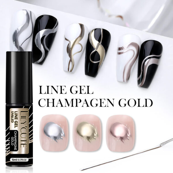 Metal-Painted-Cable-Gel-Nail-Polish-Nail-Art-Mixed-35 Metal-Painted-Cable-Gel-Nail-Polish-Nail-Art-Mixed-35