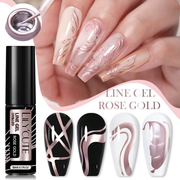Metal Painted Cable Gel Nail Polish Nail Art - Mixed Metal Painted Cable Gel Nail Polish Nail Art - Mixed
