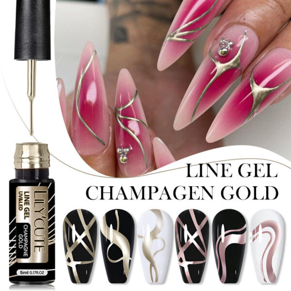 Metal Painted Cable Gel Nail Polish Nail Art - Mixed Metal Painted Cable Gel Nail Polish Nail Art - Mixed