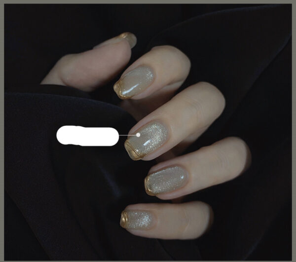Milk Tea Crystal Stone Cat Eye Nail Polish - Mixed