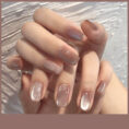 Milk Tea Crystal Stone Cat Eye Nail Polish - Mixed