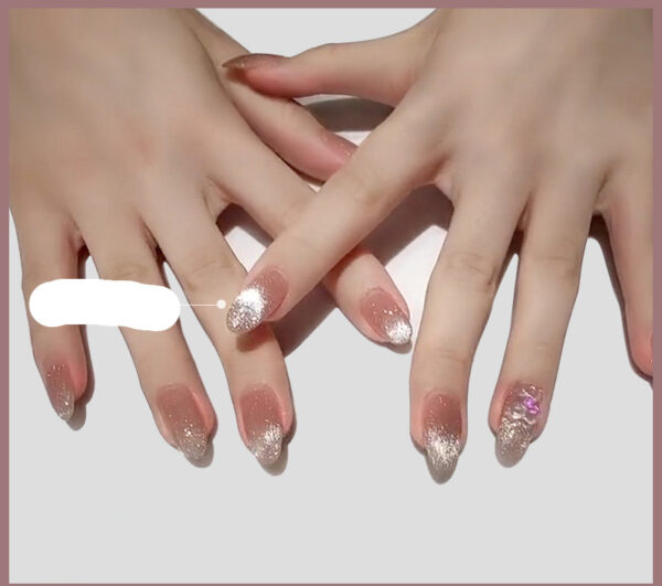 Milk Tea Crystal Stone Cat Eye Nail Polish - Mixed