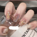 Milk Tea Crystal Stone Cat Eye Nail Polish - Mixed