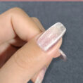 Milk Tea Crystal Stone Cat Eye Nail Polish - Mixed