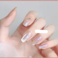 Milk Tea Crystal Stone Cat Eye Nail Polish - Mixed