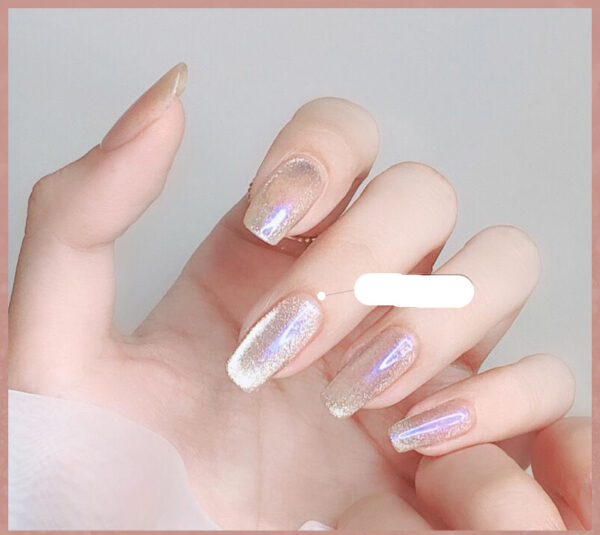 Milk Tea Crystal Stone Cat Eye Nail Polish - Mixed