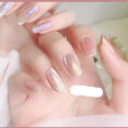 Milk Tea Crystal Stone Cat Eye Nail Polish - Mixed