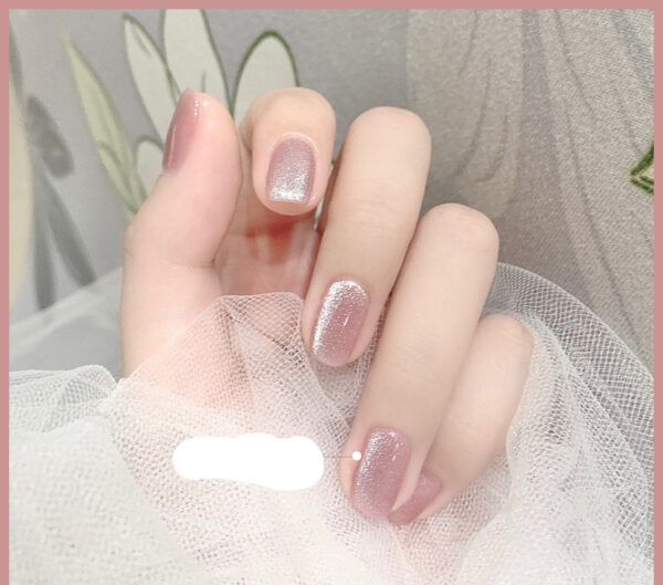 Milk Tea Crystal Stone Cat Eye Nail Polish - Mixed