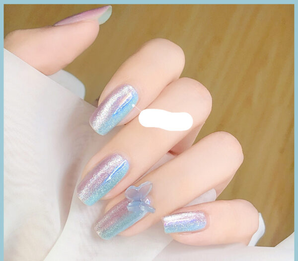 Milk Tea Crystal Stone Cat Eye Nail Polish - Mixed