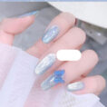 Milk Tea Crystal Stone Cat Eye Nail Polish - Mixed