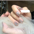 Milk Tea Crystal Stone Cat Eye Nail Polish - Mixed