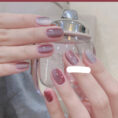 Milk Tea Crystal Stone Cat Eye Nail Polish - Mixed