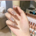 Milk Tea Crystal Stone Cat Eye Nail Polish - Mixed