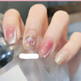 Milk Tea Crystal Stone Cat Eye Nail Polish - Mixed
