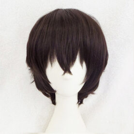 Natural Curly Brown Black Men's Matte Silk Wig - Mixed