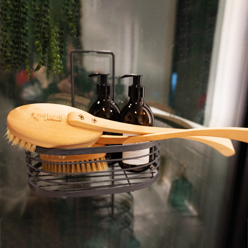 Natural Hillbrush Long Handled Bath Brush Stiff - Stiff -