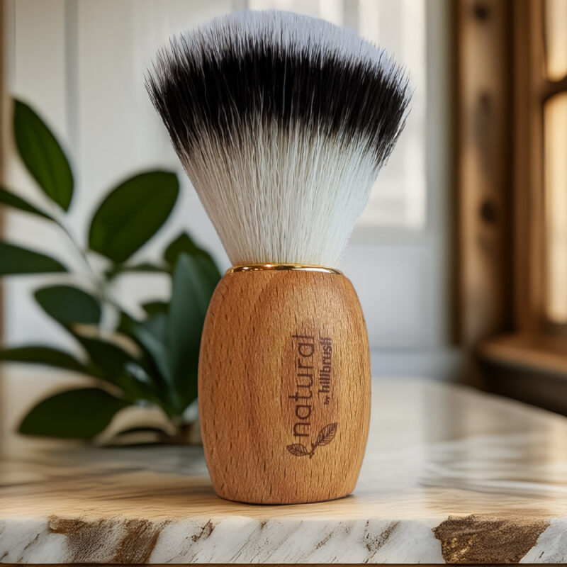 Natural Hillbrush Synthetic Vegan Shaving Brush Light Finish