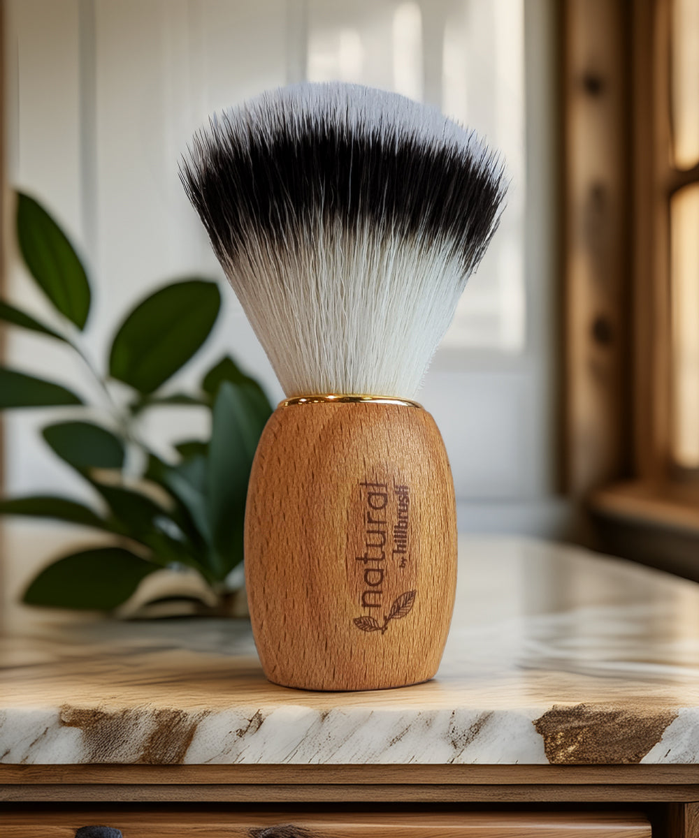 Natural Hillbrush Synthetic Vegan Shaving Brush Light Finish Natural Hillbrush Synthetic Vegan Shaving Brush Light Finish