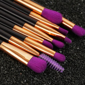 New 15 makeup brush set purple green bristles - Mixed