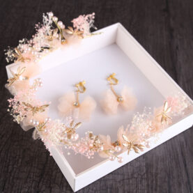 Silk Yarn Gypsophila Bridal Headgear - Mixed
