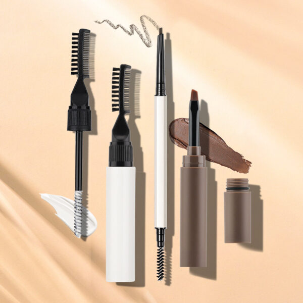 Three-piece Set Gel Cream Eyebrow Pencil - Plastic Three-piece Set Gel Cream Eyebrow Pencil - Plastic
