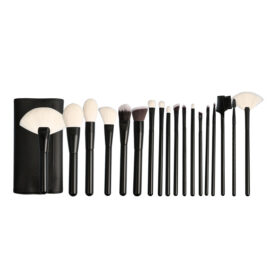 Wooden Handle Soft Hair Makeup Brush Set Beauty - Black