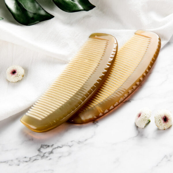 Yak-Horn-Comb-Scalp-Massage-Tool-Tooth-Orescent-Mixed-8
